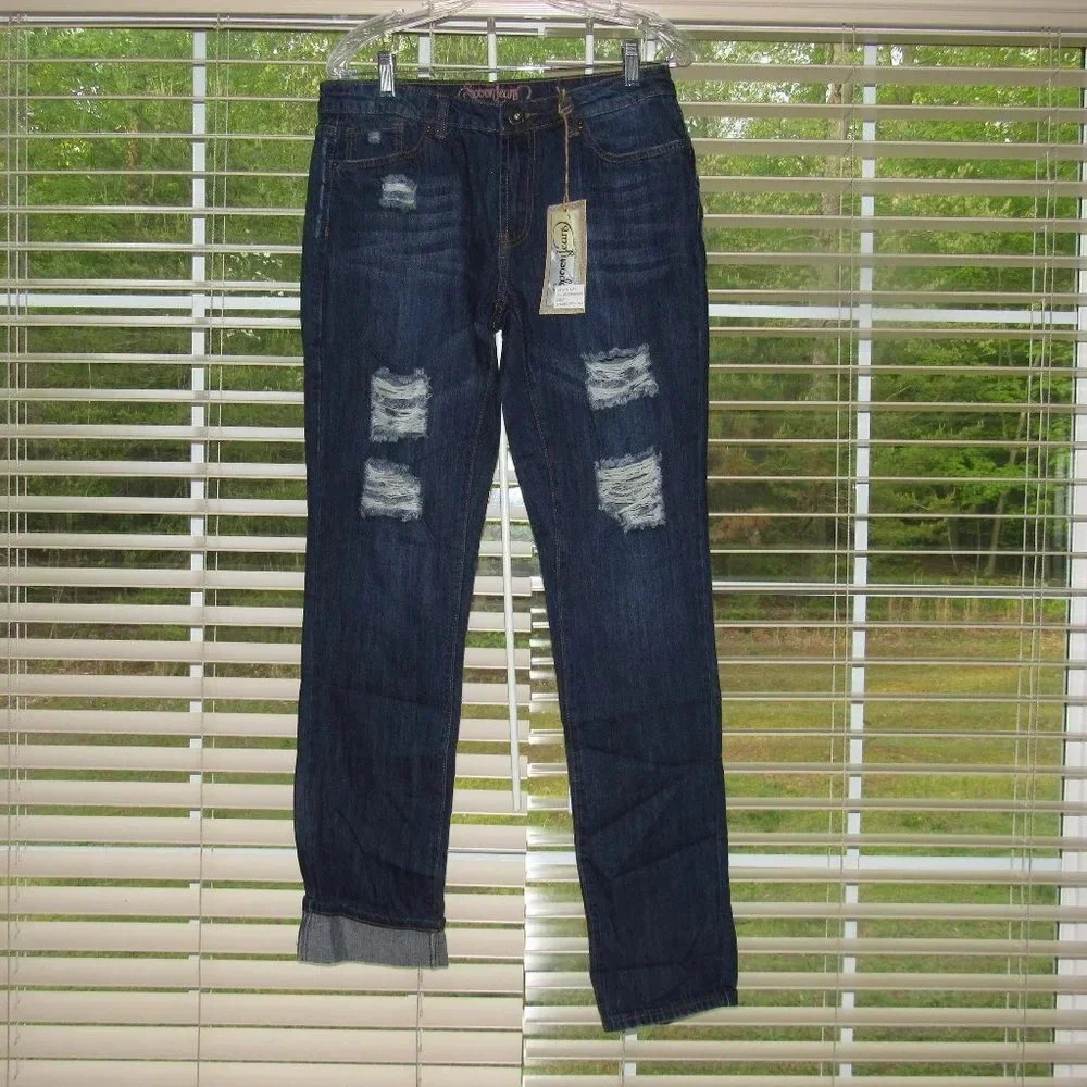 SPOON JEANS Distressed Dark Wash Jeans Size 11 - Picture 2 of 6